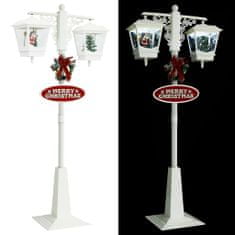 Vidaxl Vianočná pouličná lampa so Santom bielo-červená 81x40x188cm PVC