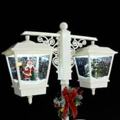 Vidaxl Vianočná pouličná lampa so Santom bielo-červená 81x40x188cm PVC