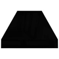 Vidaxl Plávajúca nástenná polica, lesklá čierna 90x23,5x3,8 cm, MDF
