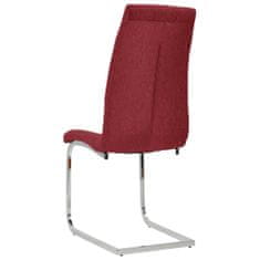 Vidaxl Jedálenské stoličky, perová kostra 6 ks, vínovočervené, látka
