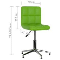 Vidaxl Otočná jedálenská stolička zelená umelá koža