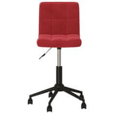 Vidaxl Otočná kancelárska stolička, čalúnená vínovočerveným zamatom