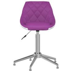 Vidaxl Otočné jedálenské stoličky 2 ks fialové a biele umelá koža