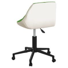 Vidaxl Otočná kancelárska stolička, zelená a biela, umelá koža