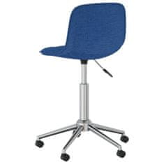 Vidaxl Otočná stolička, modrá, čalúnená látkou