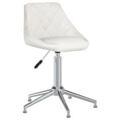 Vidaxl Otočná kancelárska stolička, biela, koženka