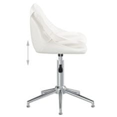 Vidaxl Otočné jedálenské stoličky 4 ks, biele, umelá koža