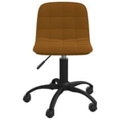 Vidaxl Otočná kancelárska stolička, hnedá, čalúnená zamatom