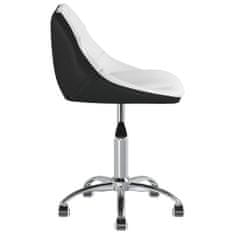 Vidaxl Otočná kancelárska stolička biela a čierna umelá koža