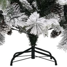 Vidaxl Vianočný stromček s vločkami, LED a šiškami 120 cm PVC a PE