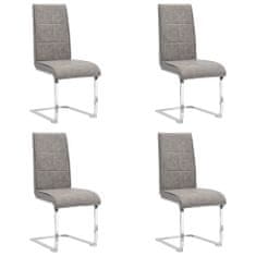 Vidaxl Jedálenské stoličky, perová kostra 4 ks, svetlosivé, umelá koža