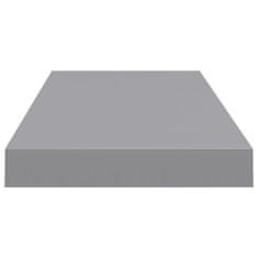 Vidaxl Plávajúca nástenná polica, sivá 60x23,5x3,8 cm, MDF