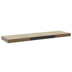 Vidaxl Plávajúce nástenné police 4 ks, dubové 90x23,5x3,8 cm, MDF