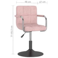 Vidaxl Barová stolička ružová zamatová