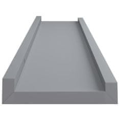 Vidaxl Poličky na zarámované obrázky 2 ks sivé 60x9x3 cm MDF