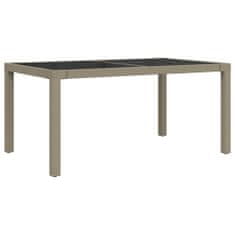 Petromila vidaXL Záhradný stôl 150x90x75 cm tvrdené sklo a polyratan čierny