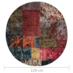 Vidaxl Prateľný koberec patchwork φ120 cm viacfarebný protišmykový