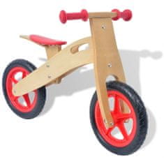 Vidaxl Červený drevený balančný bicykel