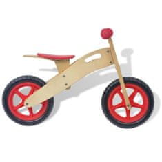Vidaxl Červený drevený balančný bicykel