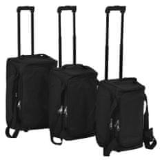 Vidaxl Súprava 3 cestovných kufrov, čierna