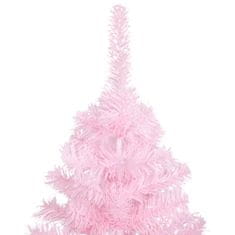Vidaxl Umelý vianočný stromček s LED a podstavcom ružový 120 cm PVC