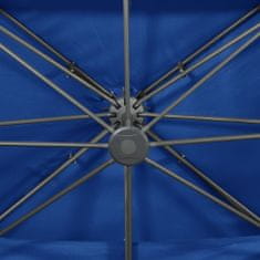 Petromila vidaXL Závesný slnečník s dvojitou strieškou 400x300 cm azúrovo-modrý