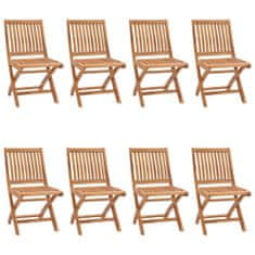 Vidaxl Skladacie záhradné stoličky s podložkami 6 ks tíkový masív