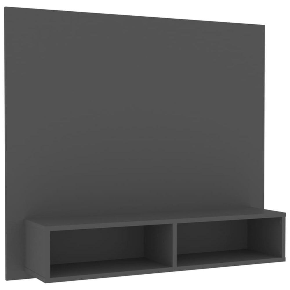 Vidaxl Nástenná TV skrinka sivá 102x23,5x90 cm drevotrieska