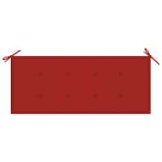 Vidaxl Podložka na záhradnú lavičku, červená 120x50x3 cm