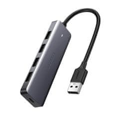 shumee HUB Rozbočovač USB portov - 4x USB 3.2 s micro USB napájacím portom, šedý