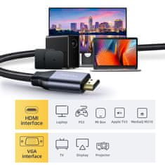 Mcdodo MCDODO KÁBEL HDMI NA VGA D-SUB KONVERTOR NA MONITOR PROJEKTOR 2M