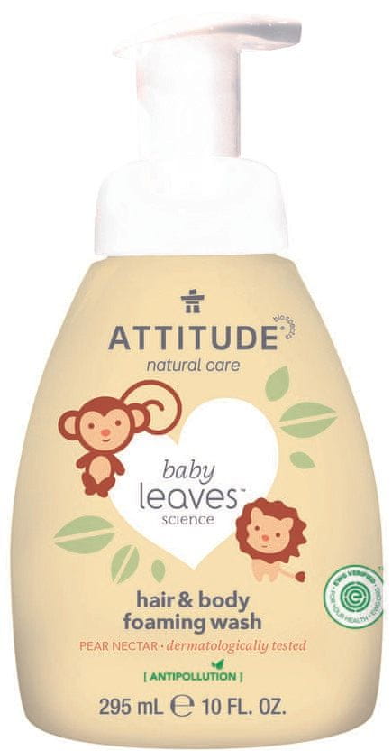 Attitude Detská umývacia pena (2 v 1) Baby leaves s vôňou hruškovej šťavy 295 ml