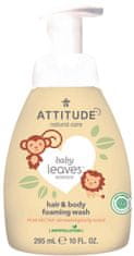 Attitude Detská umývacia pena (2 v 1) Baby leaves s vôňou hruškovej šťavy 295 ml