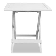 Vidaxl Bistro stolík, biely 46x46x47 cm, akáciový masív