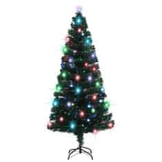 Vidaxl Umelý vianočný stromček, podstavec a LED 180 cm, optické vlákno