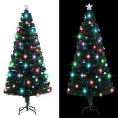 Vidaxl Umelý vianočný stromček, podstavec a LED 180 cm, optické vlákno
