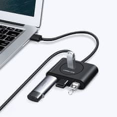 Ugreen CR113 HUB adaptér 4x USB / USB-C 1m, čierny