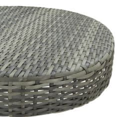 Petromila vidaXL Záhradný stolík sivý 60,5x106 cm polyratanový