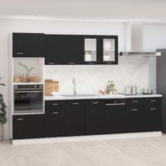 Petromila vidaXL 7-dielna sada kuchynských skriniek čierna kompozitné drevo