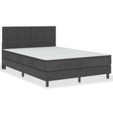 Vidaxl Posteľ boxspring tmavošedá látková 140x200 cm