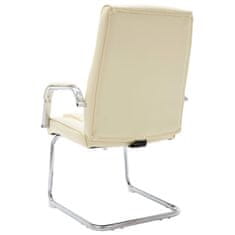 Vidaxl Kancelárska stolička, perová kostra, krémová, umelá koža