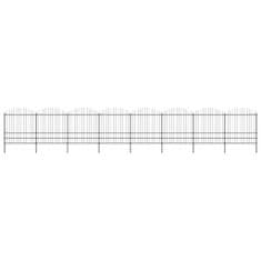 Vidaxl Záhradný plot s hrotmi, oceľ (1,75-2)x13,6 m, čierny