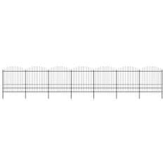 Vidaxl Záhradný plot s hrotmi, oceľ (1,75-2)x11,9 m, čierny