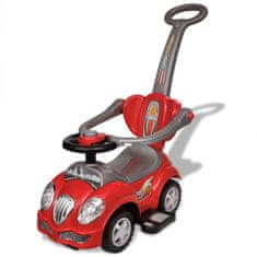 Vidaxl Červené detské odrážacie autíčko s vodiacou tyčou