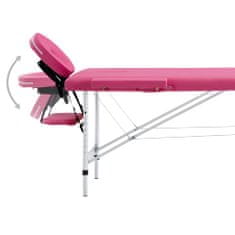 Petromila vidaXL Skladací masážny stôl, 2 zóny, hliník, ružový