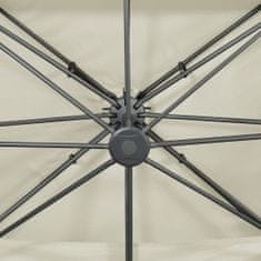 Vidaxl Závesný slnečník s dvojitou strieškou 400x300 cm pieskový