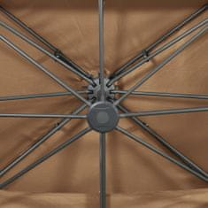 Vidaxl Závesný slnečník s dvojitou strieškou 400x300 cm sivohnedý