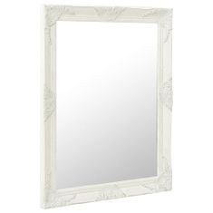 Vidaxl Nástenné zrkadlo v barokovom štýle 60x80 cm biele
