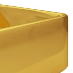Petromila vidaXL Umývadlo s otvorom na batériu 48x37x13,5 cm keramické zlaté