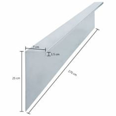 Vidaxl Zábrany proti slimákom 4 ks pozinkovaná oceľ 170x7x25 cm 0,7 mm